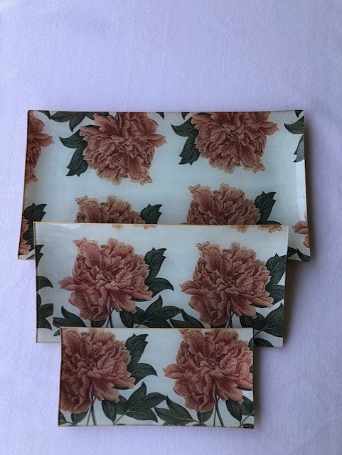 Bandeja rectangular peonia