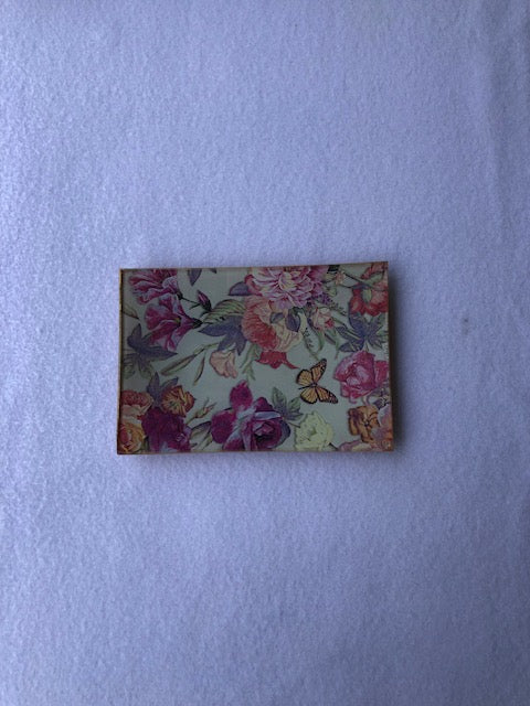 Bandeja rectangular floral crema