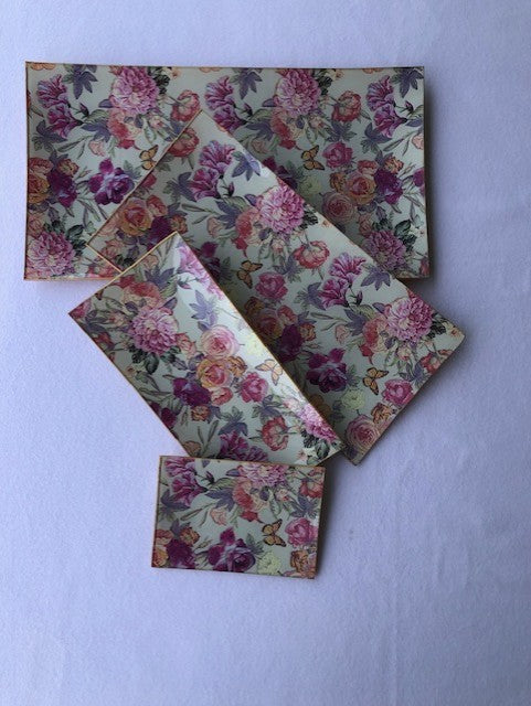 Bandeja rectangular floral crema