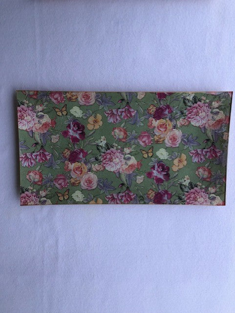 Bandeja rectangular floral verde