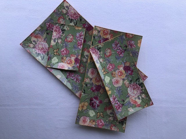 Bandeja rectangular floral verde
