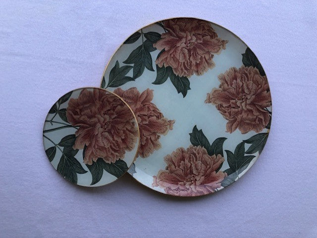 Plato redondo peonia