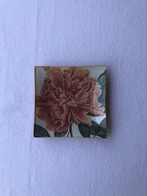 Plato cuadrado peonia