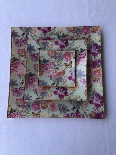 Plato cuadrado floral