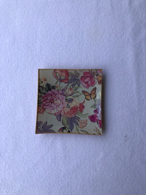Plato cuadrado floral