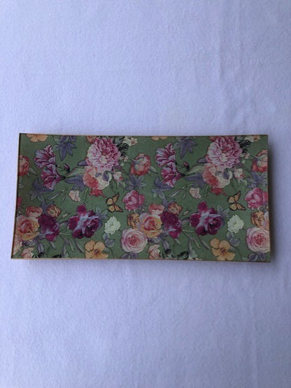 Bandeja rectangular floral verde